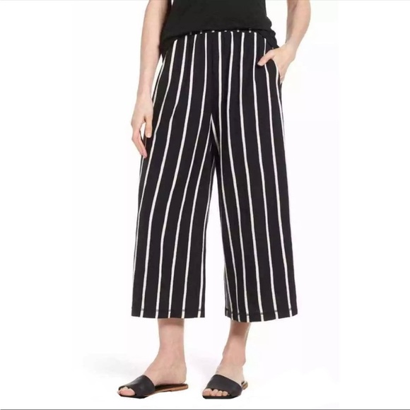Eileen Fisher Stripe Organic Cotton Capri Pants - Picture 2 of 7